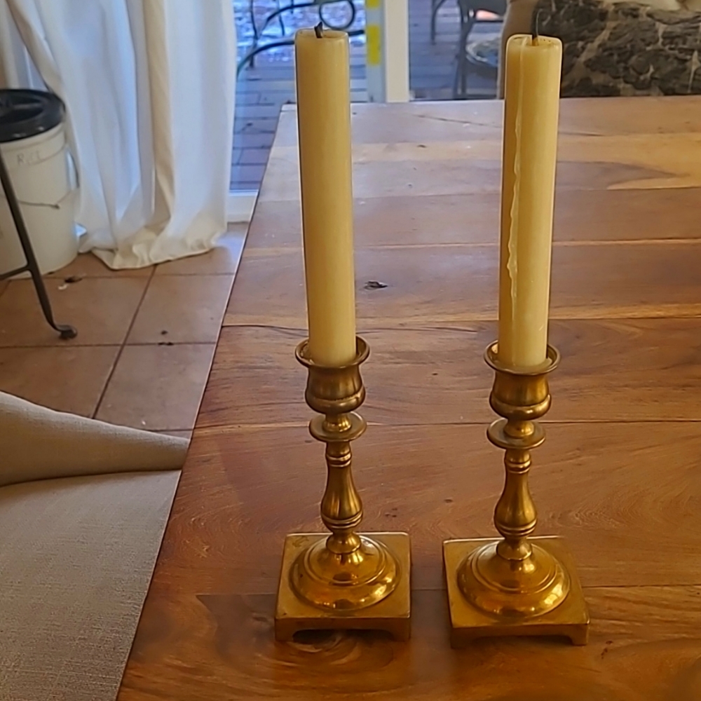 Pair of vintage candlestick holders from England.